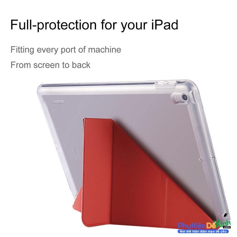 Bao Da iPad Pro 12.9 2017 Lưng Trong Silicon Hiệu Baseus thương hiệu mới được sản xuất và làm bằng chất liệu da nắp sau là nhựa PU cao cấp trong suốt rất sang chảnh.